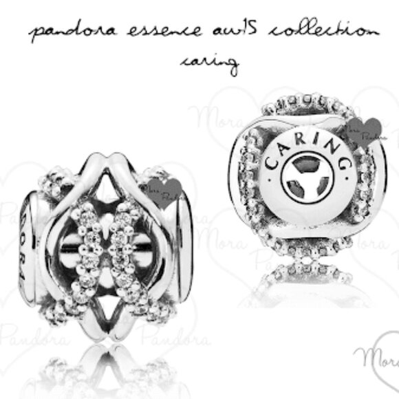 PANDORA ESSENCE Caring Charm with Clear Zirconia Authentic Sterling Silver - Picture 2 of 11